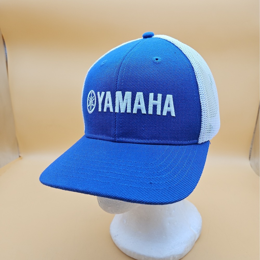 Yamaha Hat Trucker Cap Snapback Adjustable Blue White Mesh Motorsports NEW